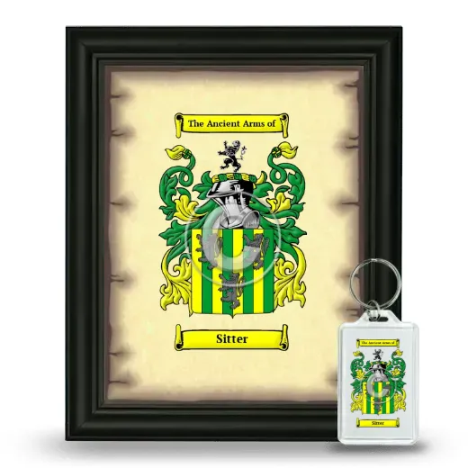 Sitter Framed Coat of Arms and Keychain - Black
