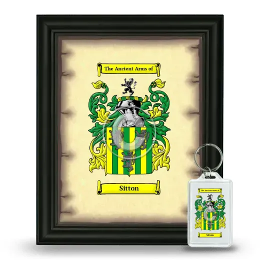 Sitton Framed Coat of Arms and Keychain - Black