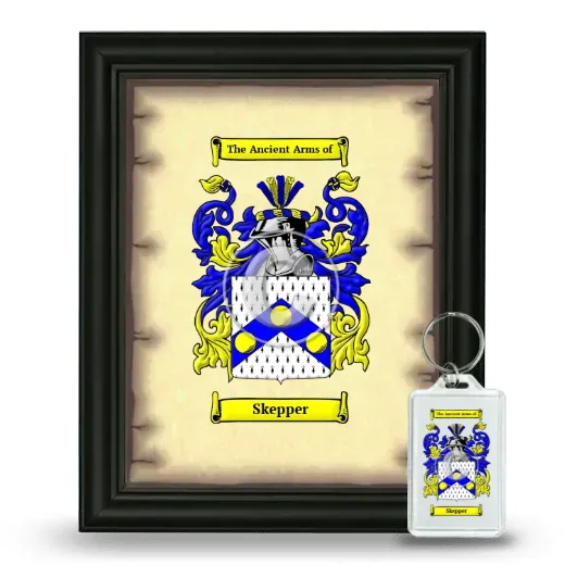 Skepper Framed Coat of Arms and Keychain - Black
