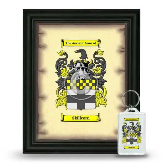 Skillcorn Framed Coat of Arms and Keychain - Black