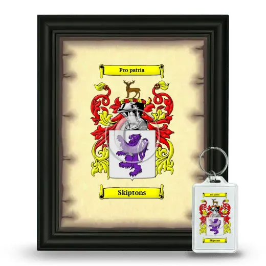 Skiptons Framed Coat of Arms and Keychain - Black