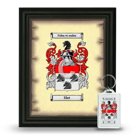 Slat Framed Coat of Arms and Keychain - Black