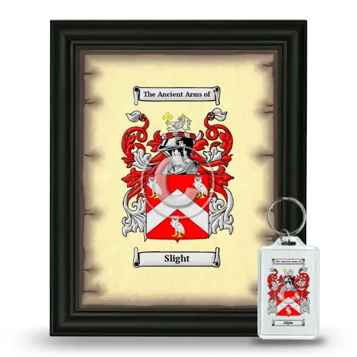 Slight Framed Coat of Arms and Keychain - Black