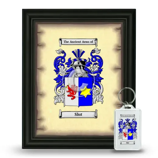 Slut Framed Coat of Arms and Keychain - Black