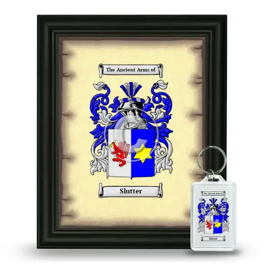 Slutter Framed Coat of Arms and Keychain - Black