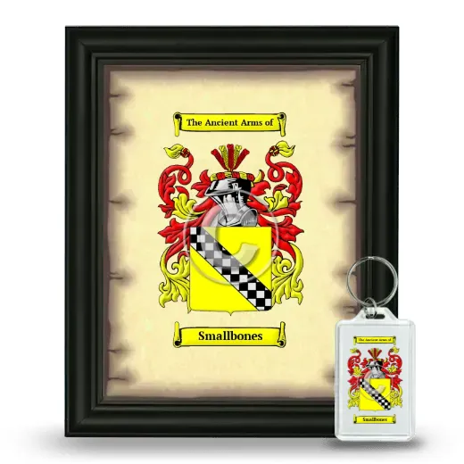 Smallbones Framed Coat of Arms and Keychain - Black