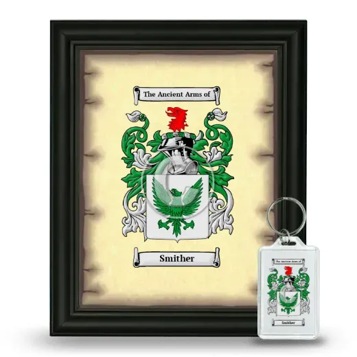 Smither Framed Coat of Arms and Keychain - Black