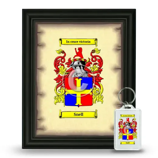 Snell Framed Coat of Arms and Keychain - Black