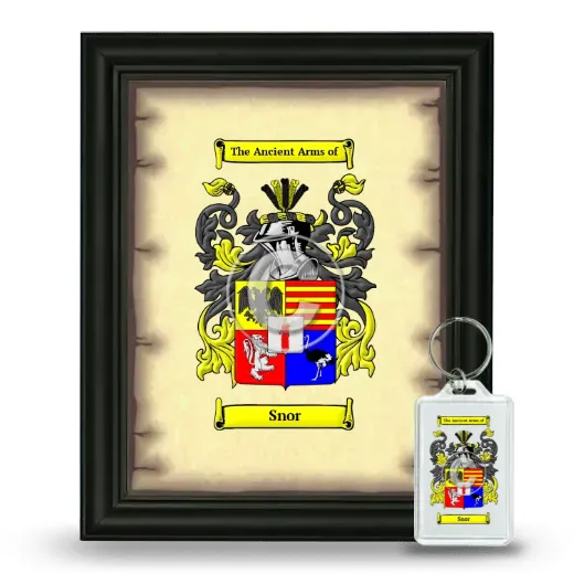 Snor Framed Coat of Arms and Keychain - Black