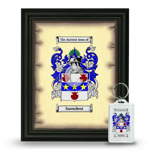 Snowdent Framed Coat of Arms and Keychain - Black