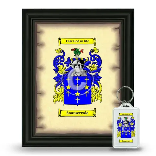Soamervale Framed Coat of Arms and Keychain - Black