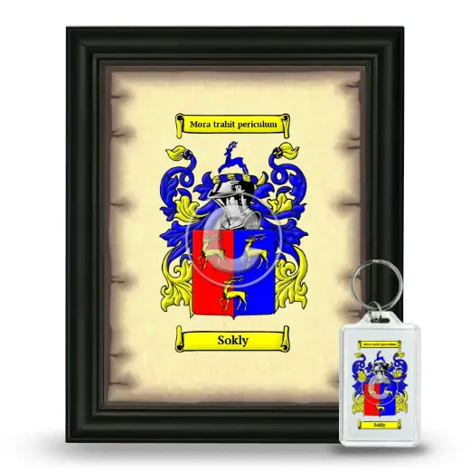 Sokly Framed Coat of Arms and Keychain - Black