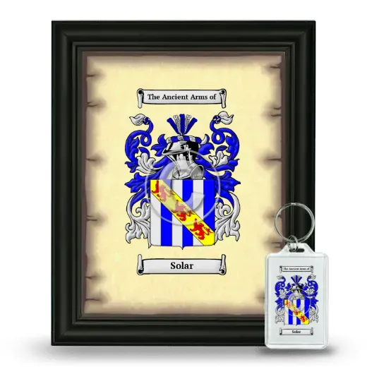 Solar Framed Coat of Arms and Keychain - Black