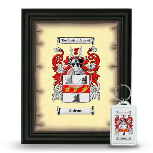 Solcom Framed Coat of Arms and Keychain - Black