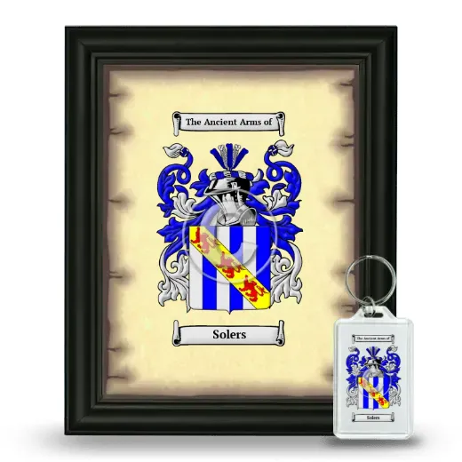 Solers Framed Coat of Arms and Keychain - Black