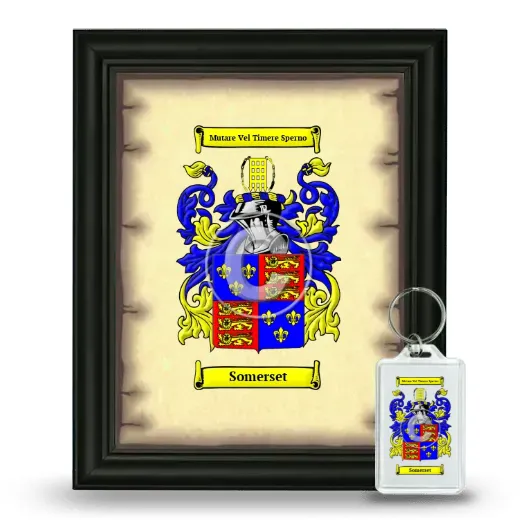 Somerset Framed Coat of Arms and Keychain - Black