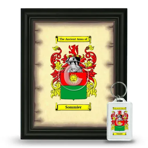 Sommier Framed Coat of Arms and Keychain - Black