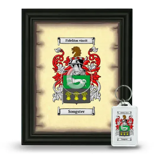 Songster Framed Coat of Arms and Keychain - Black