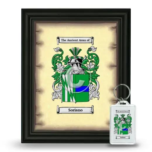Soriano Framed Coat of Arms and Keychain - Black