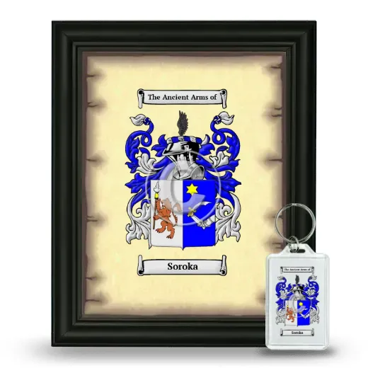 Soroka Framed Coat of Arms and Keychain - Black