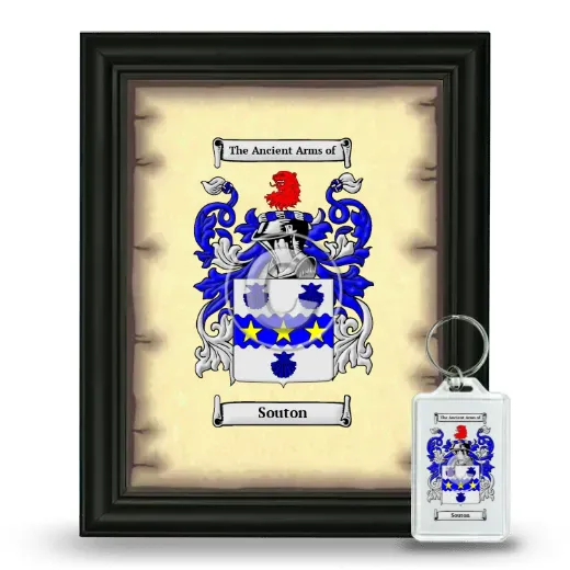 Souton Framed Coat of Arms and Keychain - Black