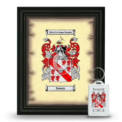 Sowry Framed Coat of Arms and Keychain - Black