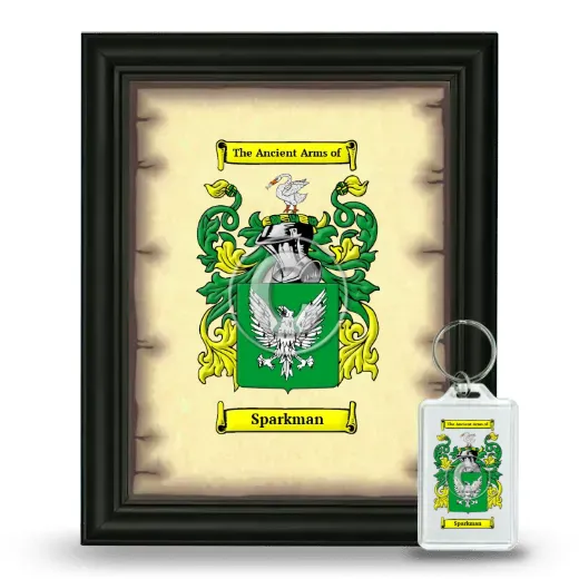 Sparkman Framed Coat of Arms and Keychain - Black