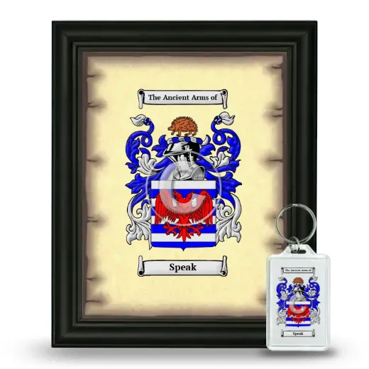 Speak Framed Coat of Arms and Keychain - Black