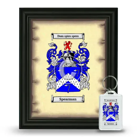 Spearman Framed Coat of Arms and Keychain - Black
