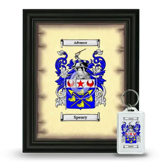 Speary Framed Coat of Arms and Keychain - Black