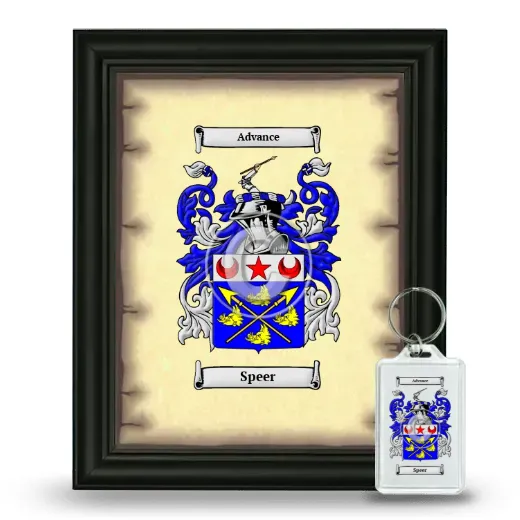 Speer Framed Coat of Arms and Keychain - Black