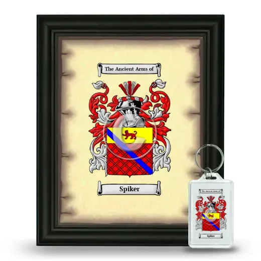 Spiker Framed Coat of Arms and Keychain - Black