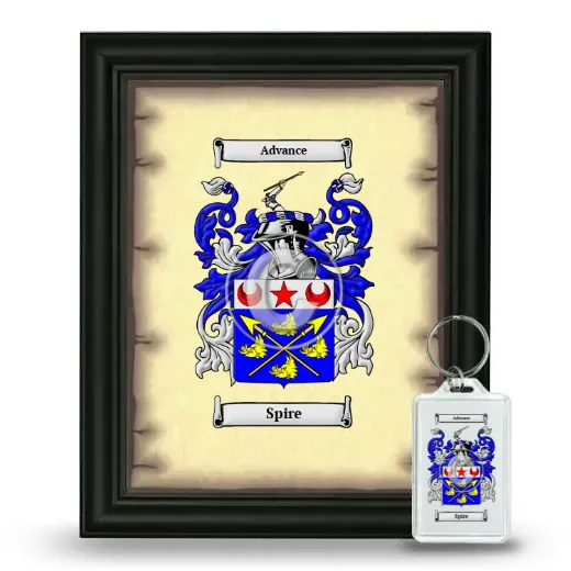 Spire Framed Coat of Arms and Keychain - Black