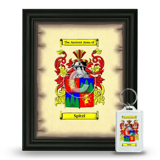 Spitzl Framed Coat of Arms and Keychain - Black