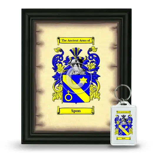 Spon Framed Coat of Arms and Keychain - Black