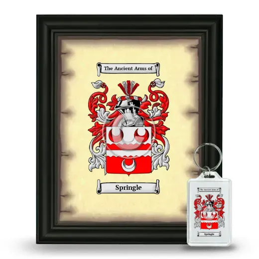 Springle Framed Coat of Arms and Keychain - Black