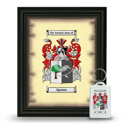Sprous Framed Coat of Arms and Keychain - Black