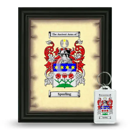 Spurling Framed Coat of Arms and Keychain - Black