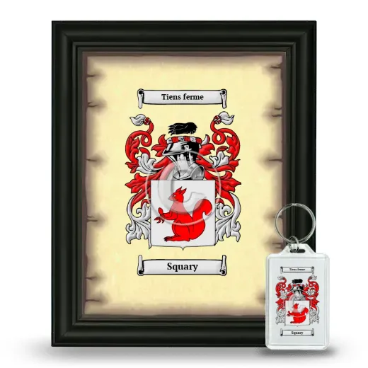 Squary Framed Coat of Arms and Keychain - Black