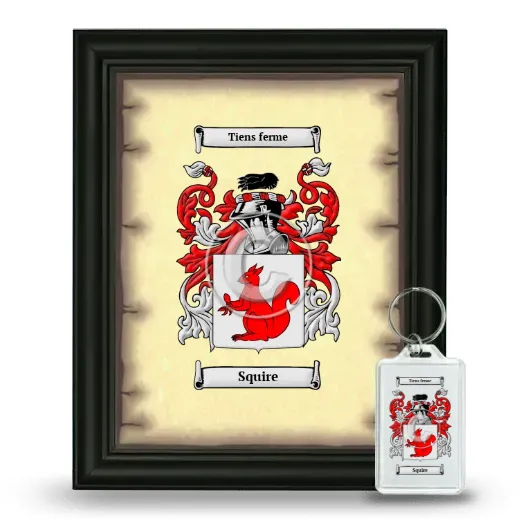 Squire Framed Coat of Arms and Keychain - Black