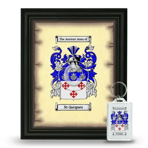 St-Jacques Framed Coat of Arms and Keychain - Black
