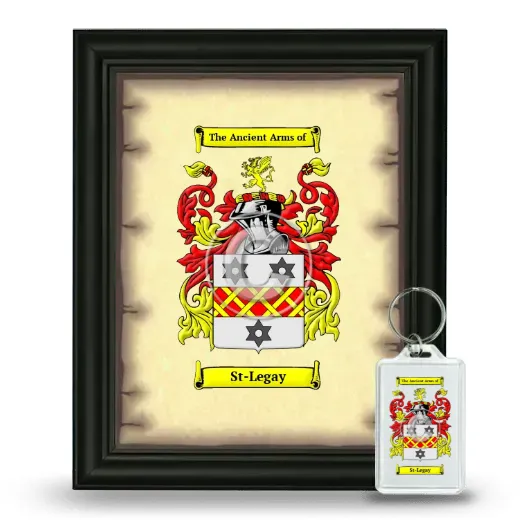 St-Legay Framed Coat of Arms and Keychain - Black