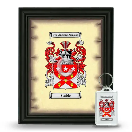 Stable Framed Coat of Arms and Keychain - Black