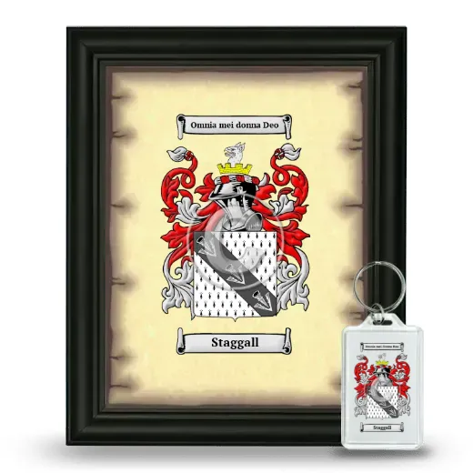 Staggall Framed Coat of Arms and Keychain - Black