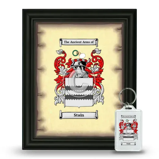 Stain Framed Coat of Arms and Keychain - Black