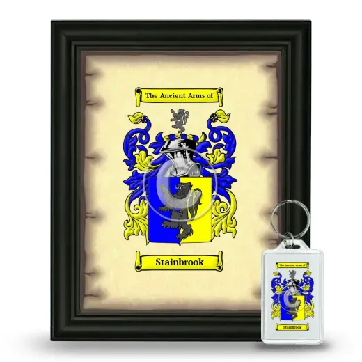 Stainbrook Framed Coat of Arms and Keychain - Black