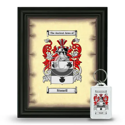 Stancil Framed Coat of Arms and Keychain - Black