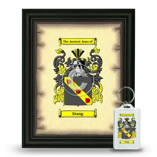 Stang Framed Coat of Arms and Keychain - Black