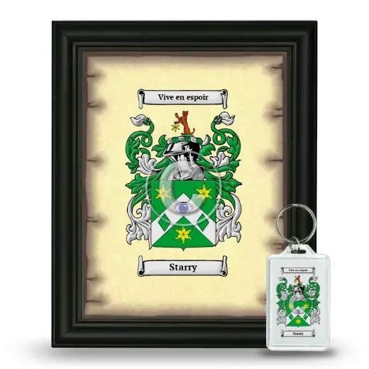Starry Framed Coat of Arms and Keychain - Black