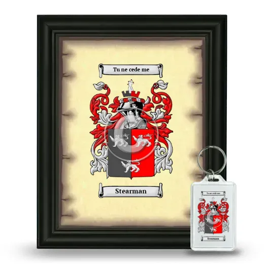 Stearman Framed Coat of Arms and Keychain - Black